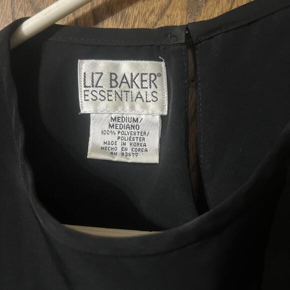 Liz Baker Essentials Black Short Sleeve Blouse - Medium - Picture 2 of 3